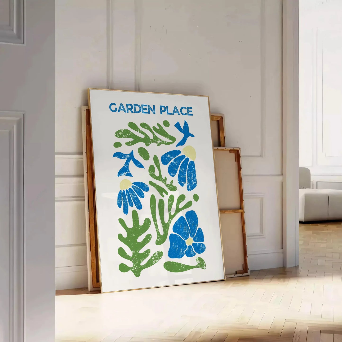 serene elegance nature poster subtle grays blues wall art captivating artwork decor thoughtful gift unframed version space