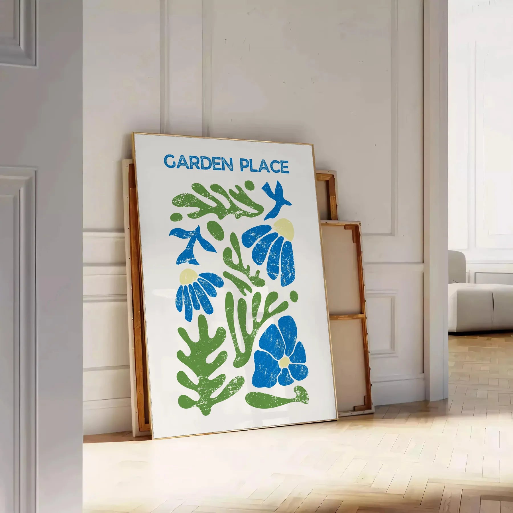 serene elegance nature poster subtle grays blues wall art captivating artwork decor thoughtful gift unframed version space