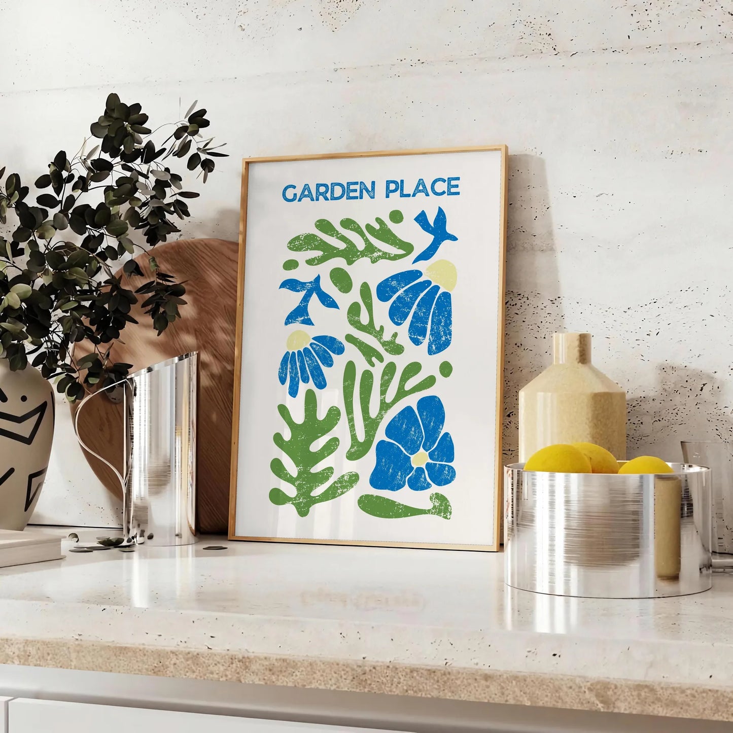 serene elegance nature poster subtle grays blues wall art captivating artwork decor thoughtful gift unframed version space