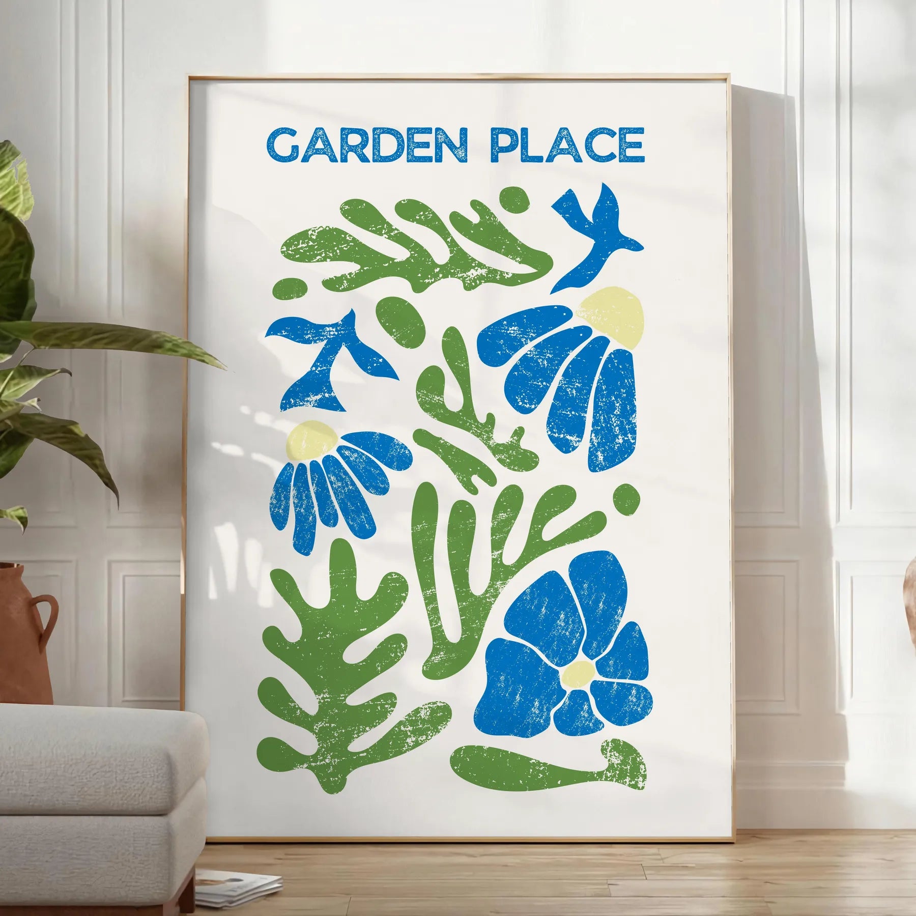 serene elegance nature poster subtle grays blues wall art captivating artwork decor thoughtful gift unframed version space