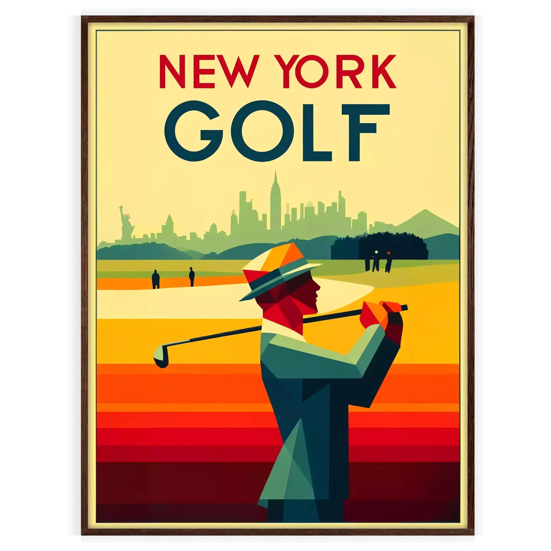 framed golf prints iconic New York courses stunning wall art perfect gift enthusiast space unique artwork poster sizes A4 cm A0