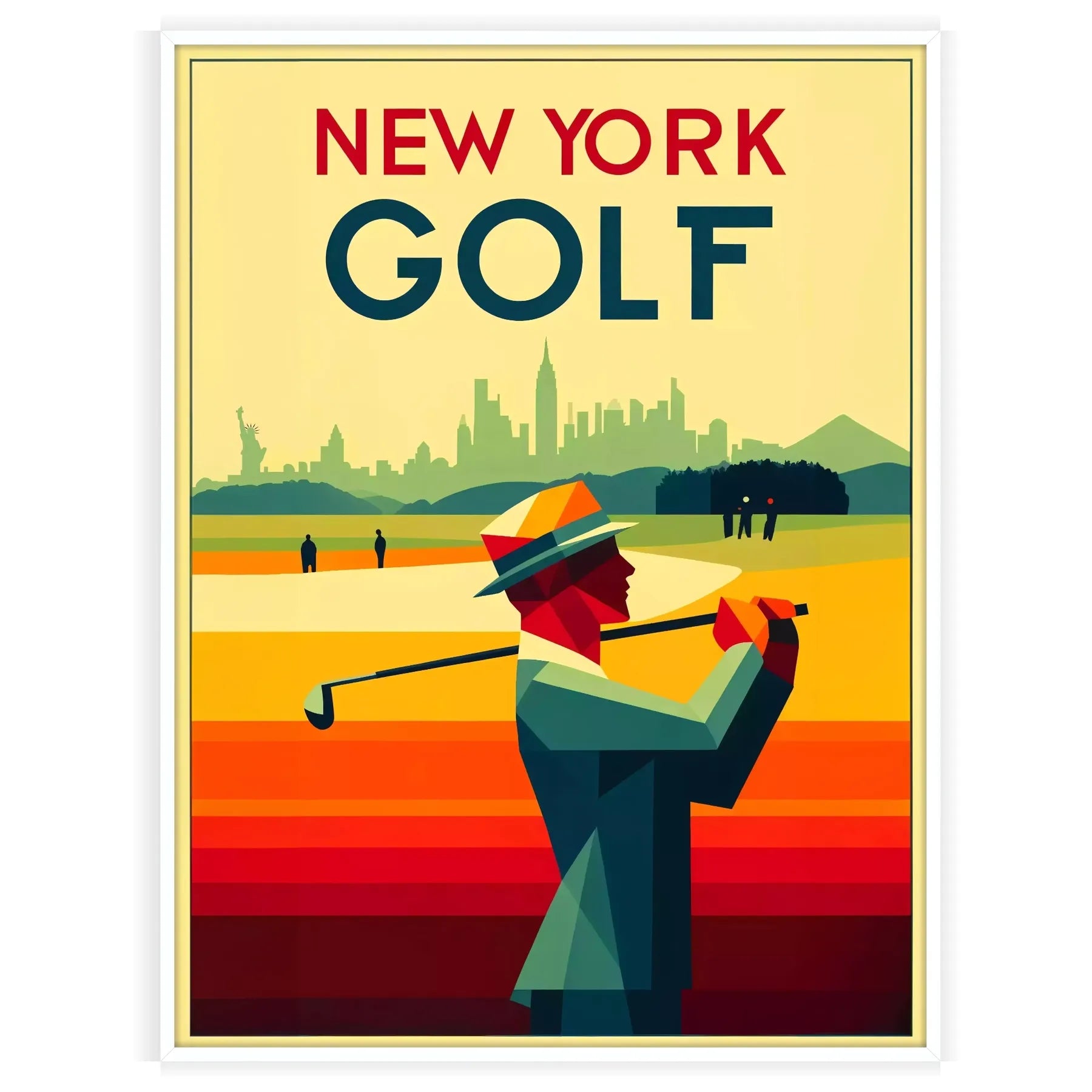 framed golf prints iconic New York courses stunning wall art perfect gift enthusiast space unique artwork poster sizes A4 cm A0