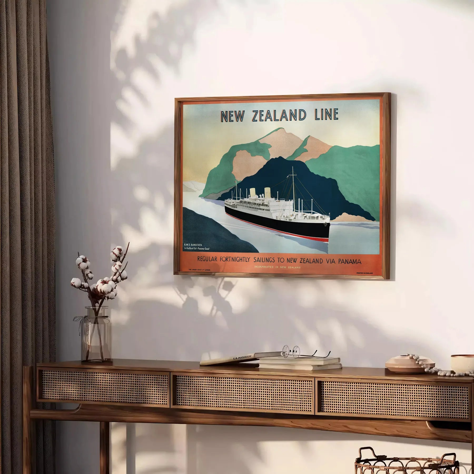 vibrant beauty New Zealand travel poster lush greens warm oranges perfect touch wanderlust space wall art unique gift unframed versions