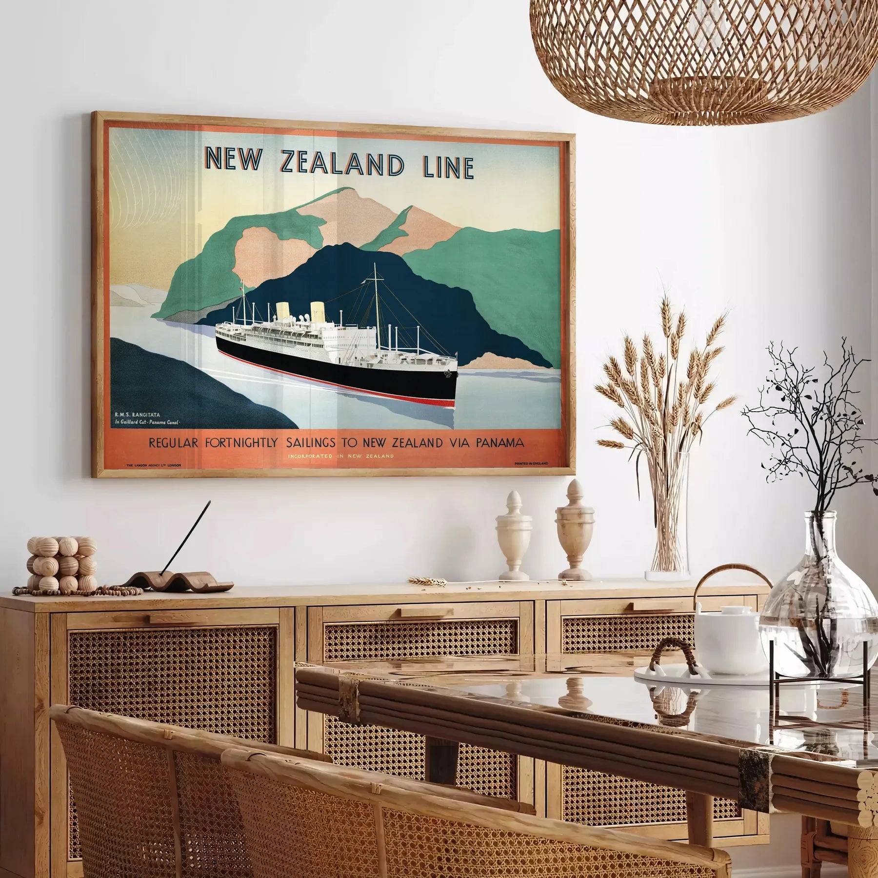 vibrant beauty New Zealand travel poster lush greens warm oranges perfect touch wanderlust space wall art unique gift unframed versions