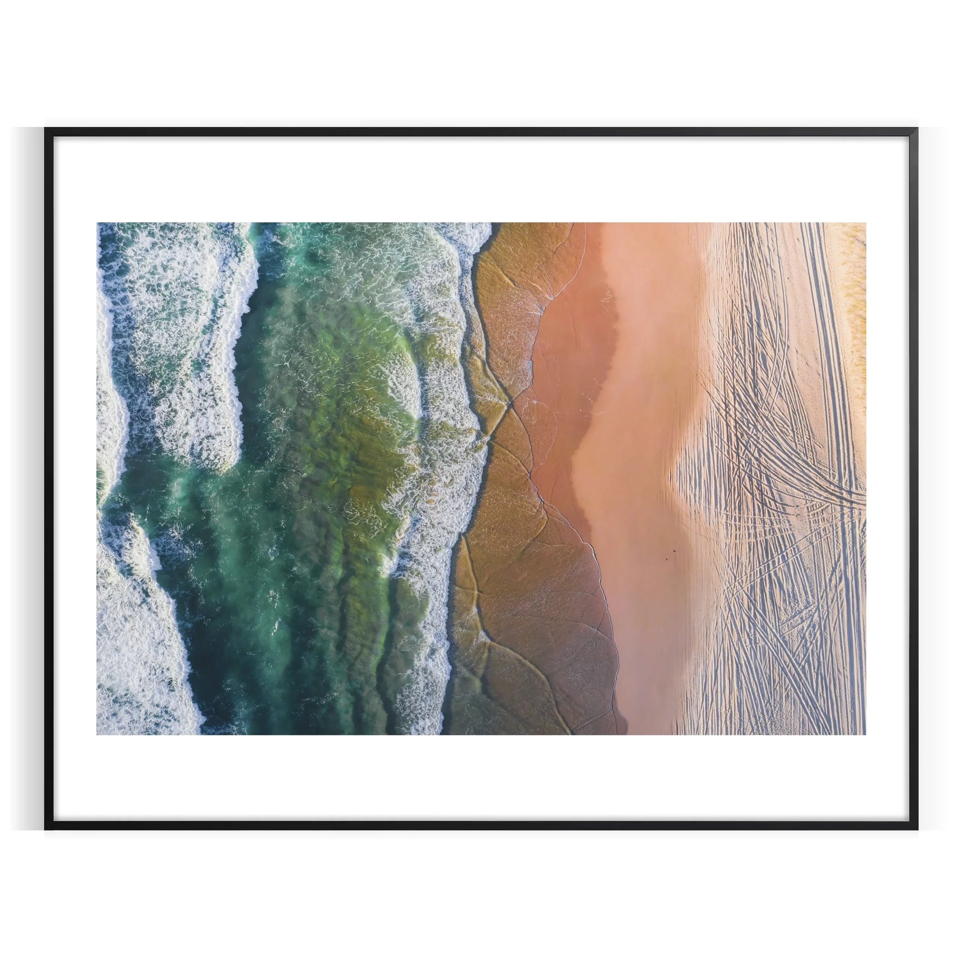 space ocean poster serene green blue hues wall art thoughtful gift stunning artwork tranquility sea room various dimensions A4 A0