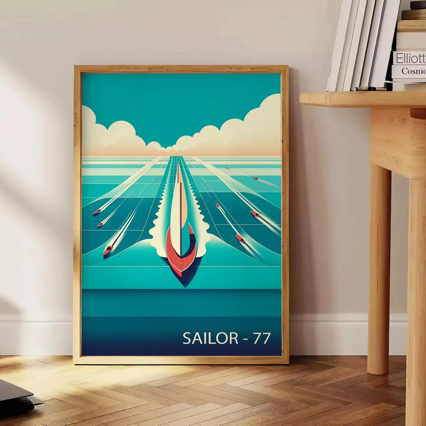 sail vibrant maritime adventure Ocean Boat Sailor 77 poster stunning orange blue hues captivating wall art perfect gift sea lovers sizes A4 cm A0 walls