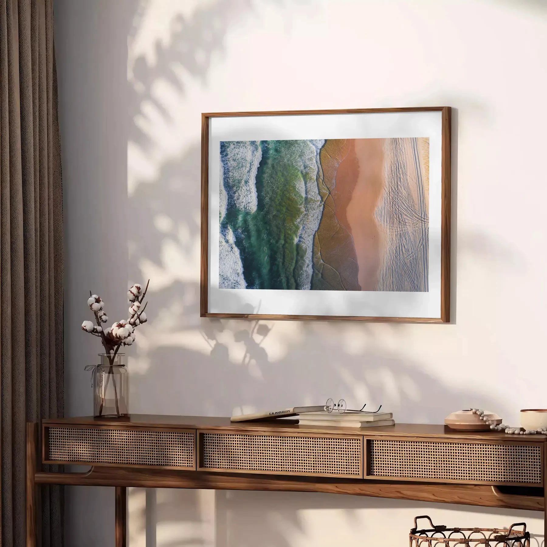 space ocean poster serene green blue hues wall art thoughtful gift stunning artwork tranquility sea room various dimensions A4 A0