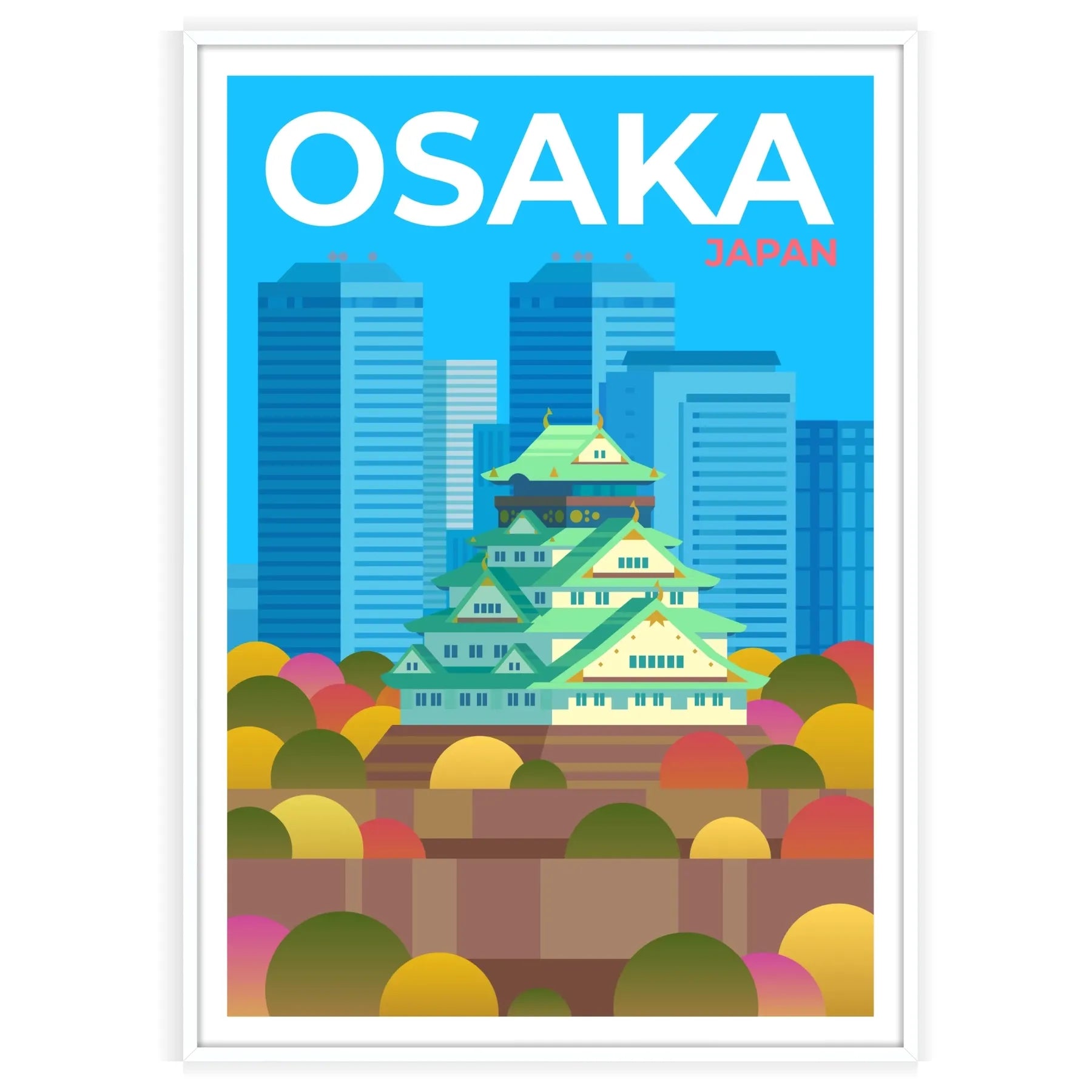 charm Osaka Japan captivating brown gray poster stunning wall art piece elegance culture space perfect gift sizes A4 cm A0 decor unique print today