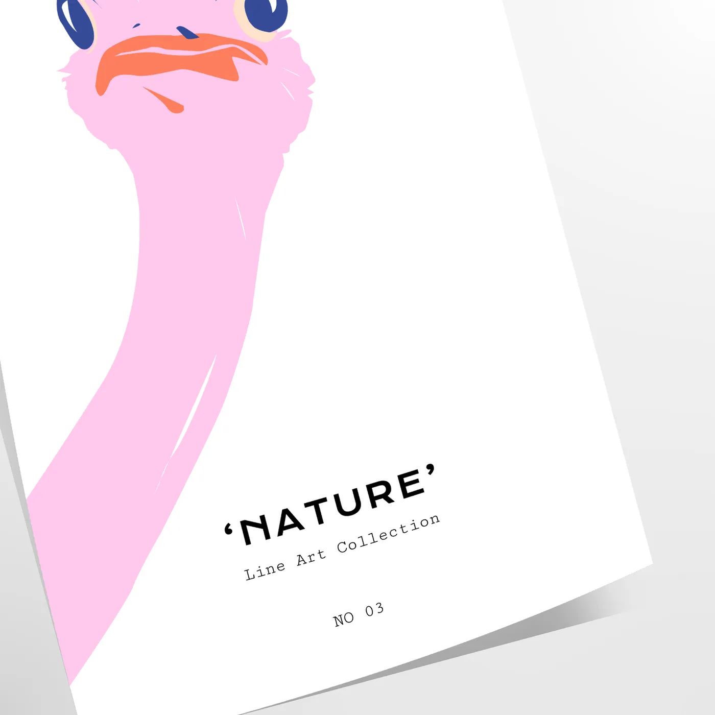 touch whimsy space Ostrich Animal Art Poster vibrant orange hues sleek gray backdrop print perfect wall modern decor ideal gift lovers unframed versions room today