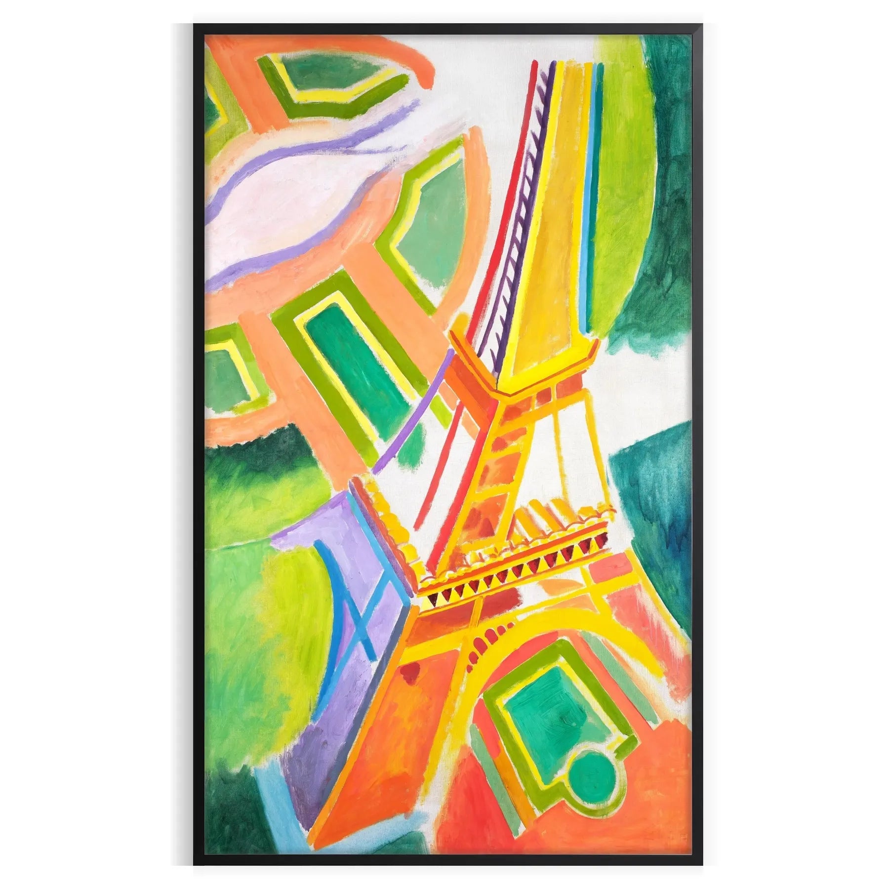 space Paris graphic poster stunning blend vibrant orange blue eye wall art perfect gift touch elegance room sizes A4 cm A0