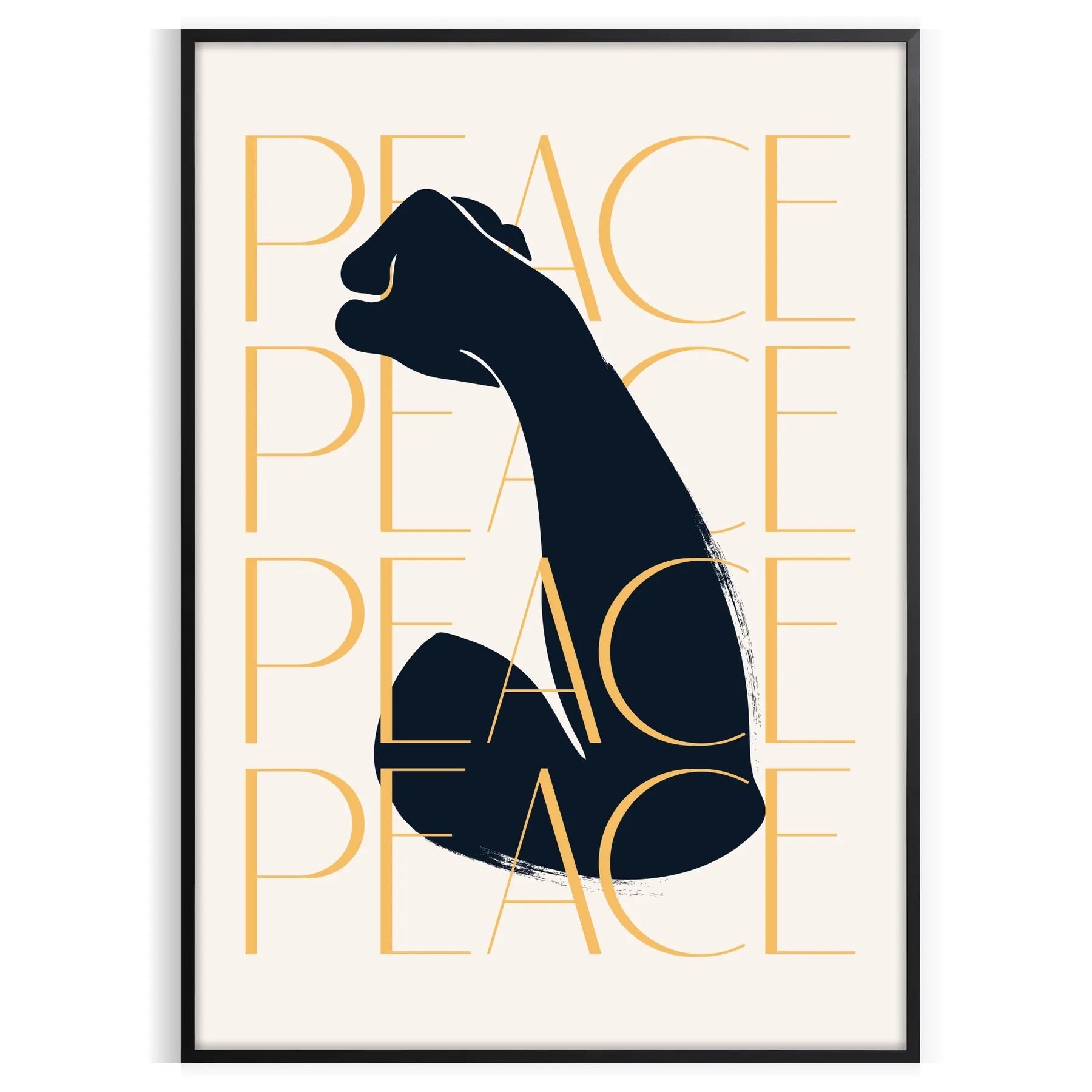 space Peace motivational poster sleek gray black tones compelling wall art touch serenity room thoughtful gift personal artwork A4 cm A0
