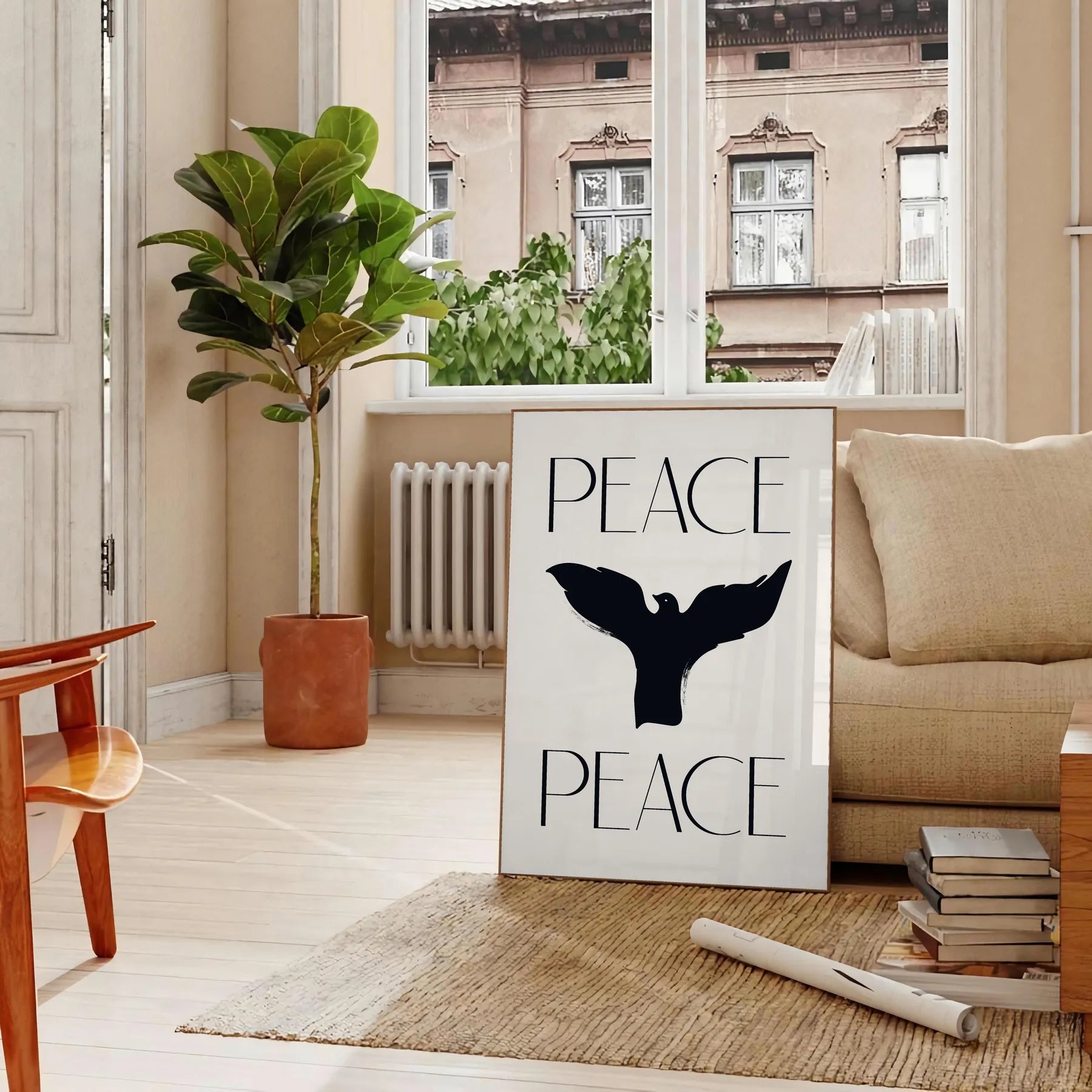 space Peace Motivation Art Poster elegant gray black tones inspiring wall suits decor perfect gift lovers A4 cm A0 print sizes
