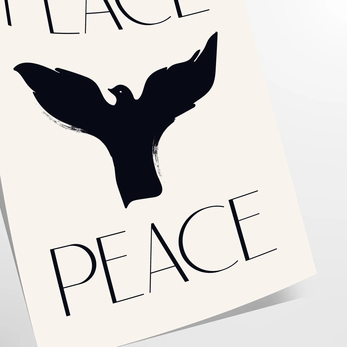 space Peace Motivation Art Poster elegant gray black tones inspiring wall suits decor perfect gift lovers A4 cm A0 print sizes