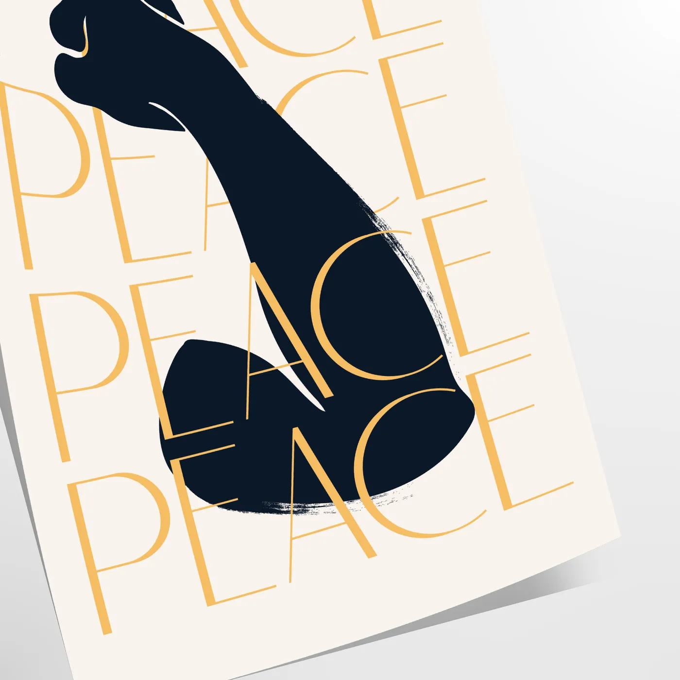 space Peace motivational poster sleek gray black tones compelling wall art touch serenity room thoughtful gift personal artwork A4 cm A0