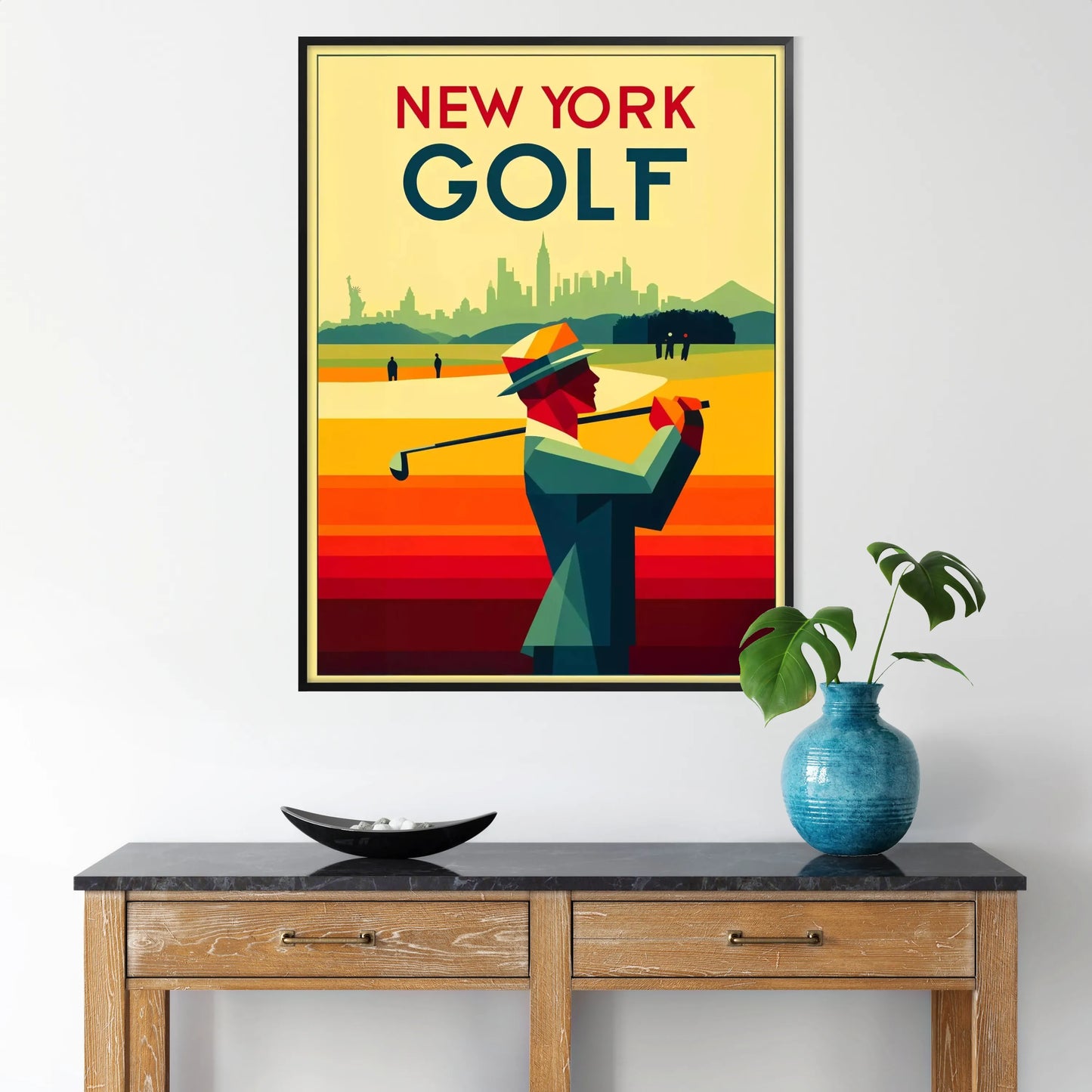 framed golf prints iconic New York courses stunning wall art perfect gift enthusiast space unique artwork poster sizes A4 cm A0