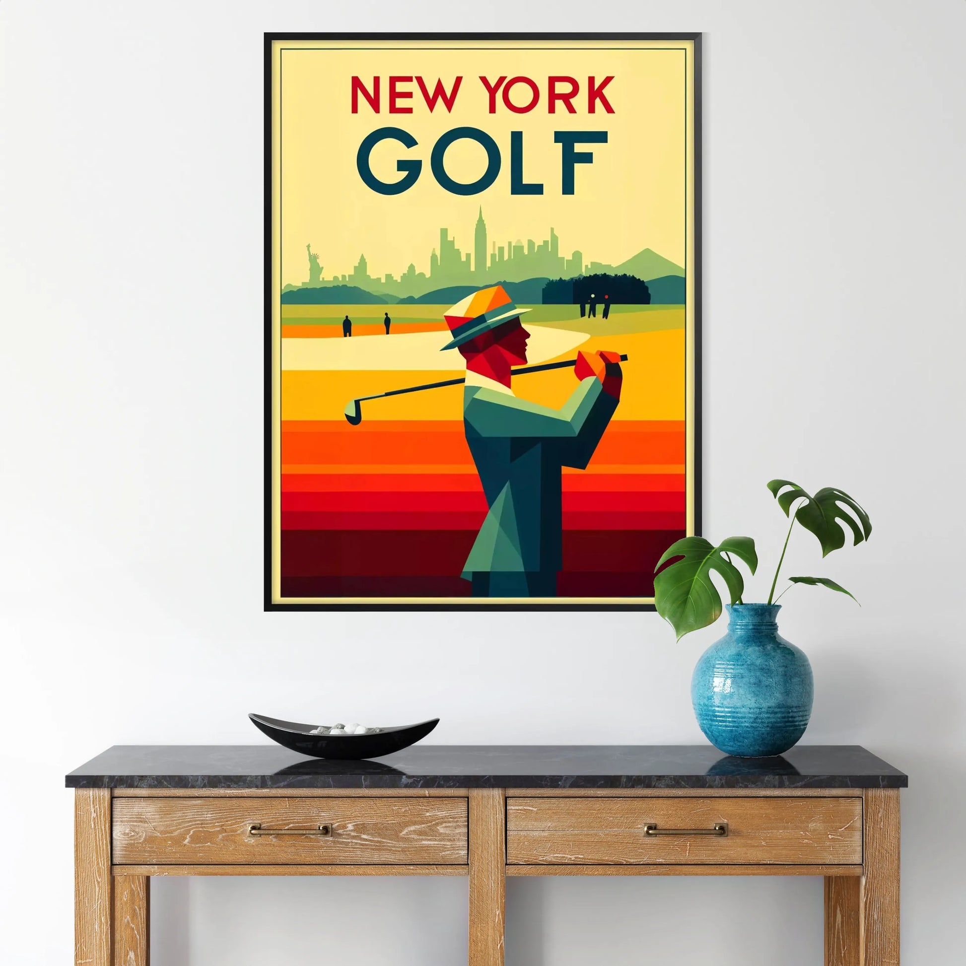 framed golf prints iconic New York courses stunning wall art perfect gift enthusiast space unique artwork poster sizes A4 cm A0