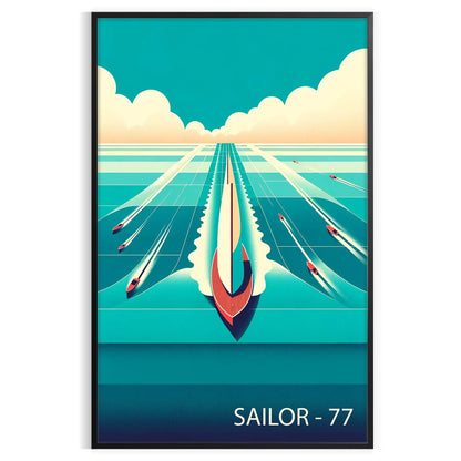 sail vibrant maritime adventure Ocean Boat Sailor 77 poster stunning orange blue hues captivating wall art perfect gift sea lovers sizes A4 cm A0 walls